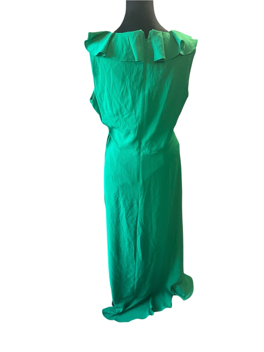 London Times Maxi Dress Size 10 NWT Jewel Green Ruffle - Picture 3 of 16